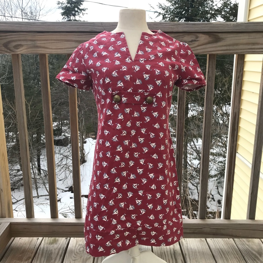 Vintage 60’s mod scooter sailboat mini dress